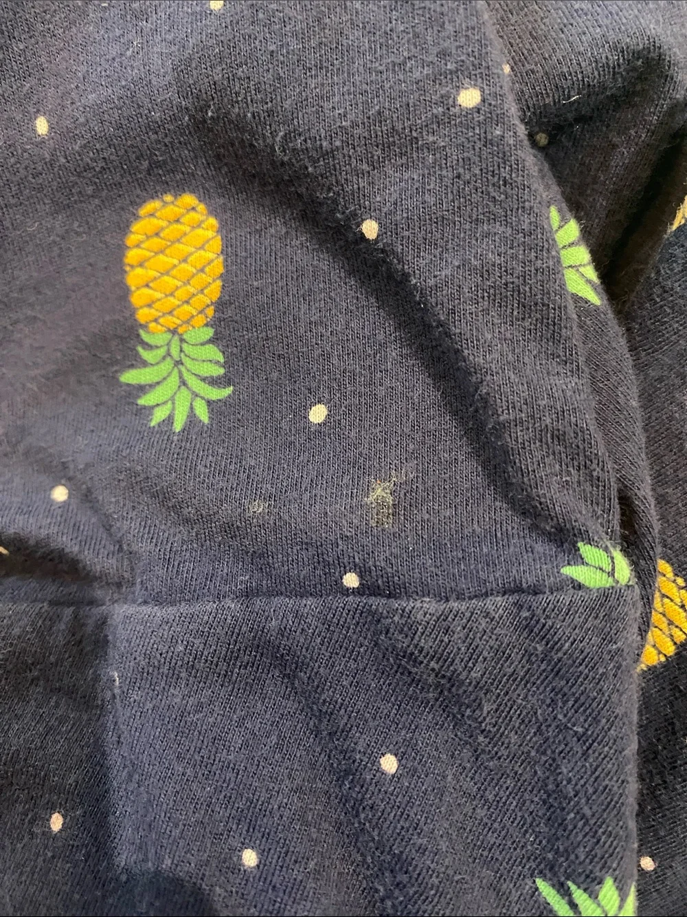 Old Navy Navy Pineapple Tank Dress with Yellow Print